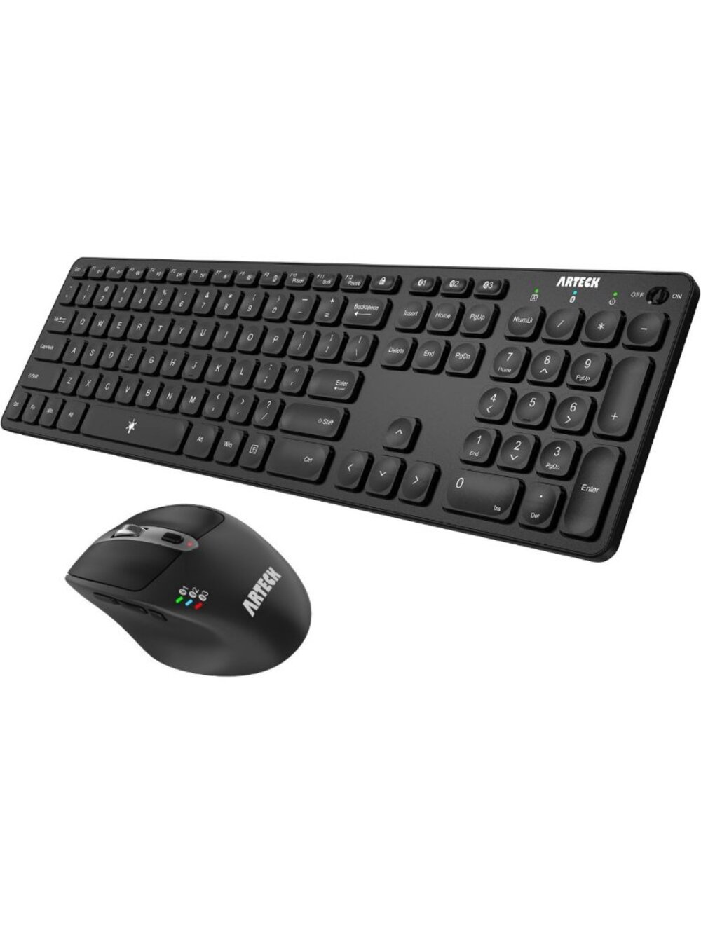 Universal Multi-Device Bluetooth Keyboard & Ergonomic Mouse Set for PC, iOS